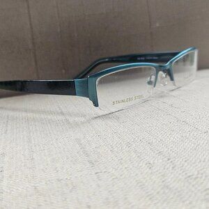 Nicole Miller Women Eyeglasses Frame Half Rim Eye Wear Spa Blue Glasses NWT